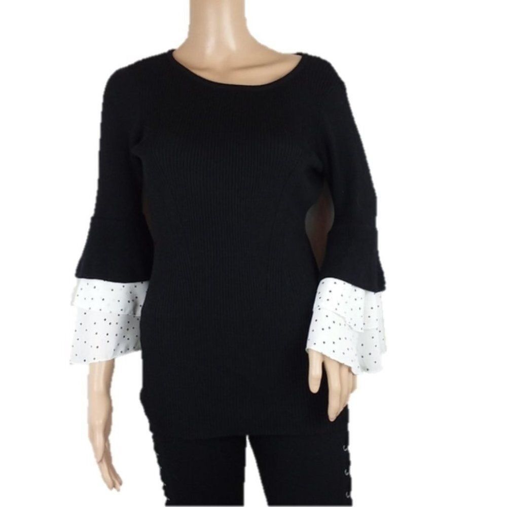 Design History Black Bell Sleeve Sweater